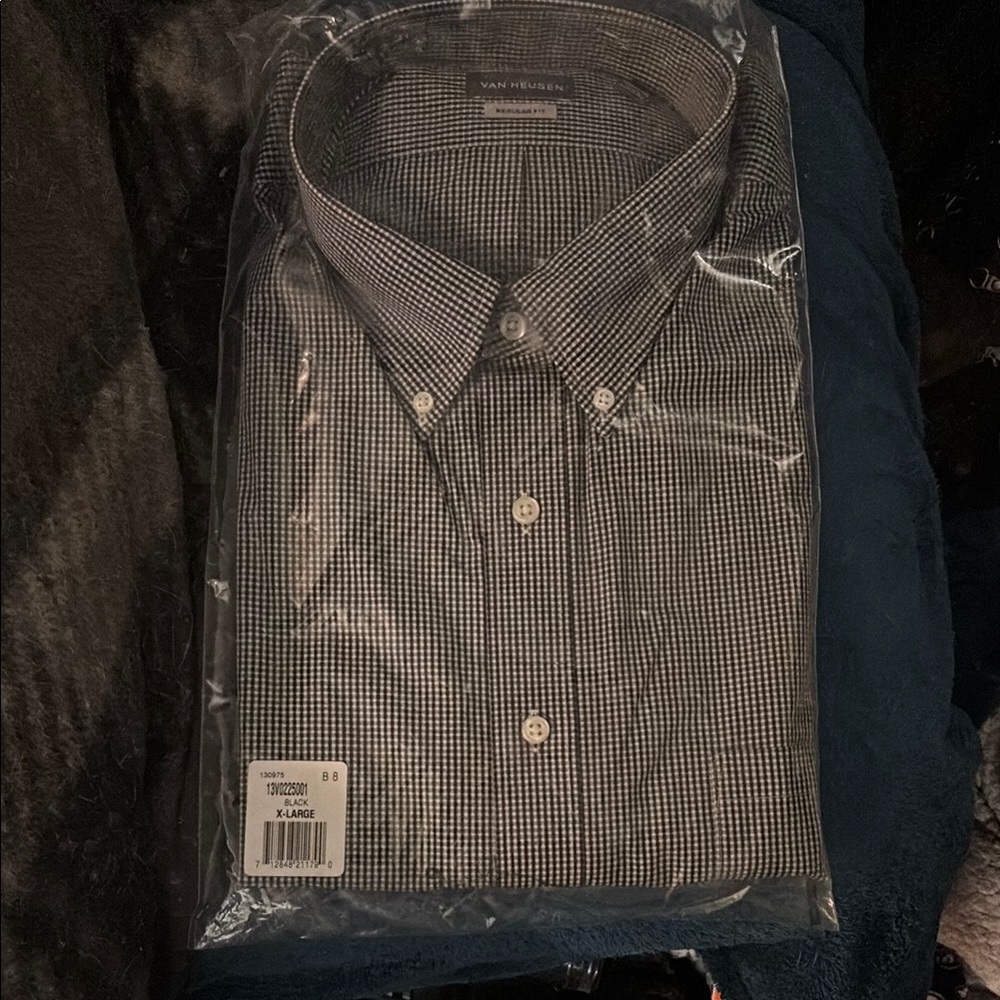 Van Heusen Black Casual Button Down Shirt